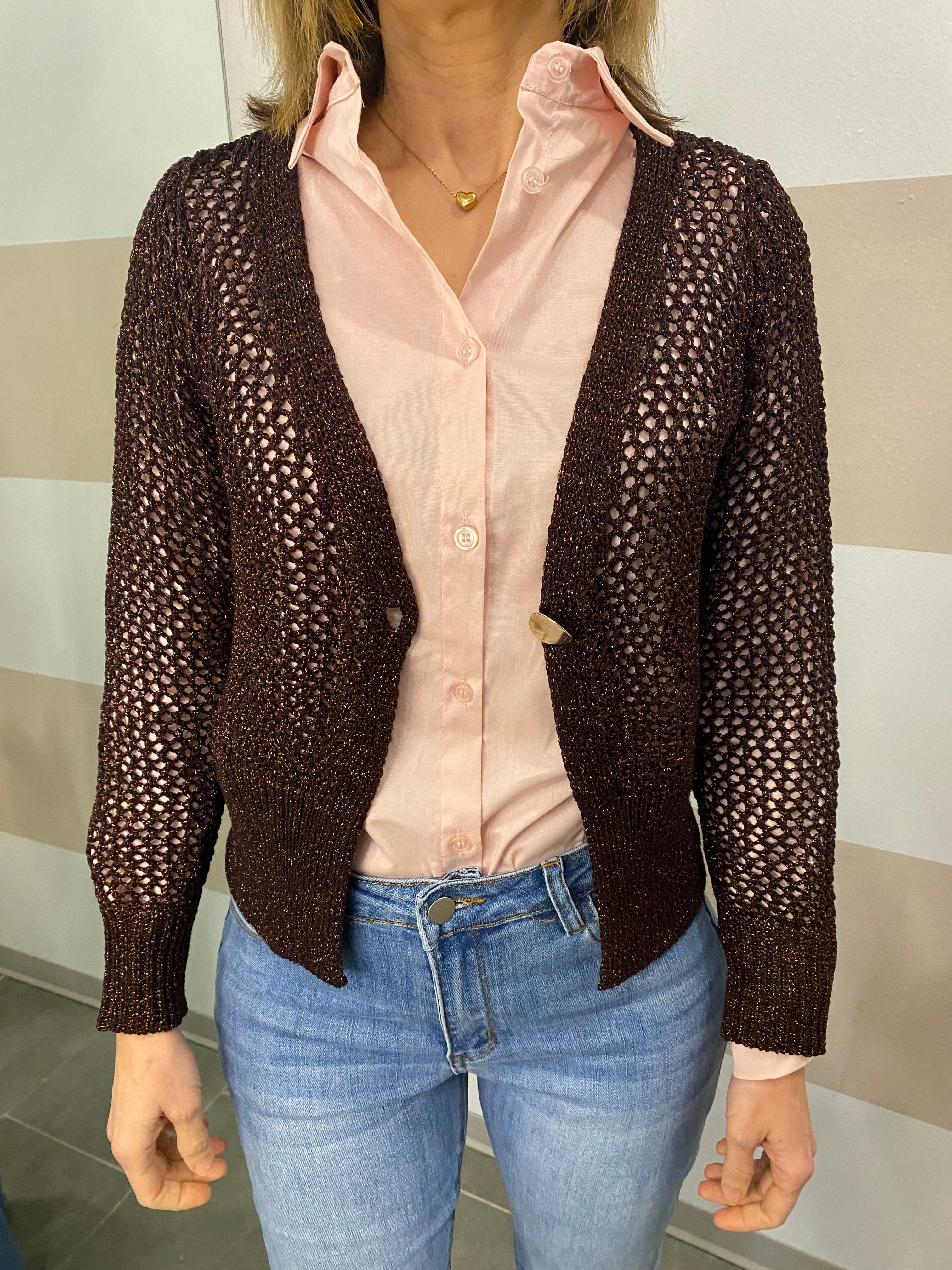 Giacchina in maglia traforata Kontatto