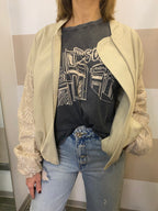Bomber con manica paillettes
