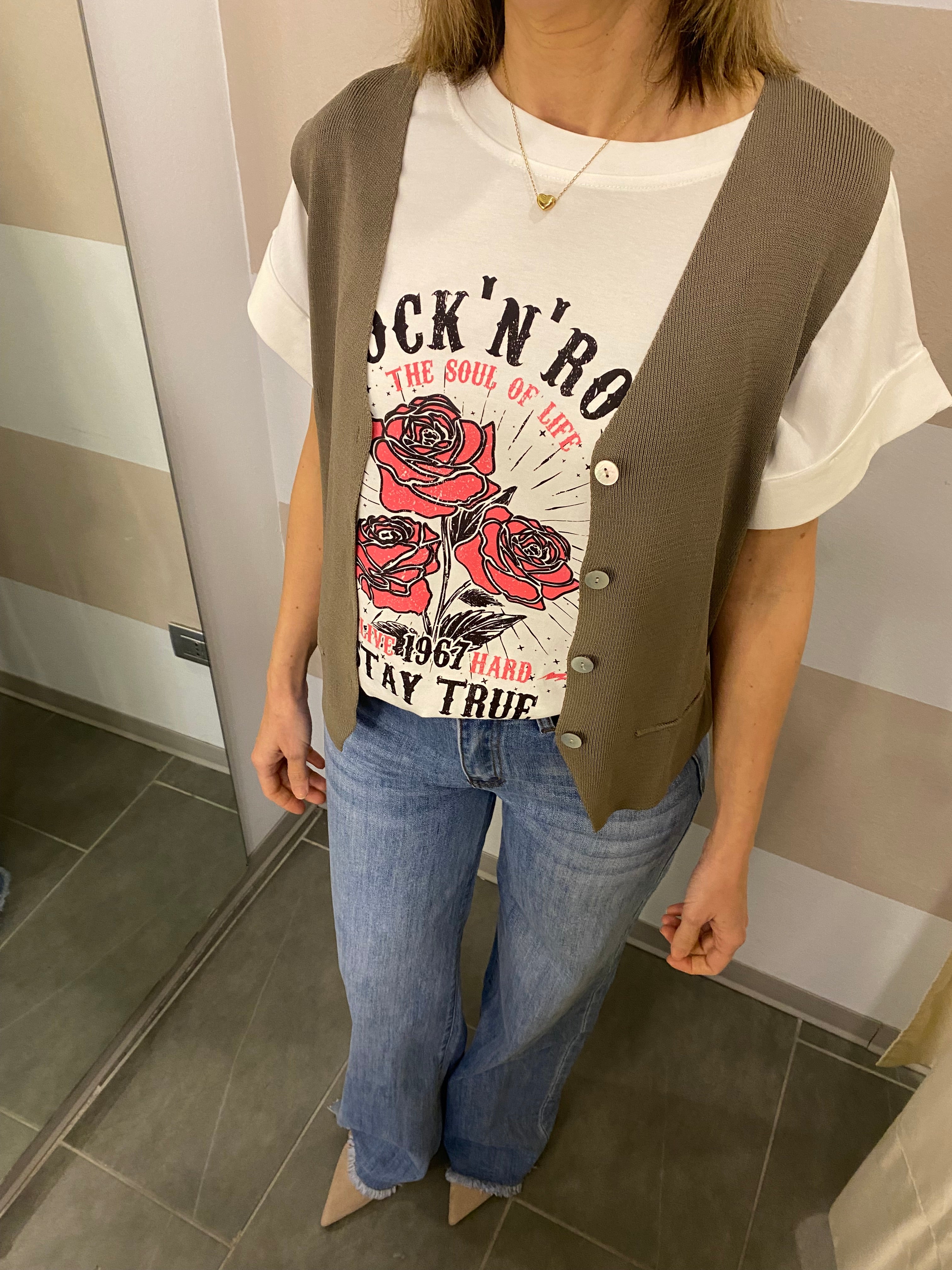 Gilet in maglia a costine Kikisix