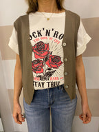 Gilet in maglia a costine Kikisix