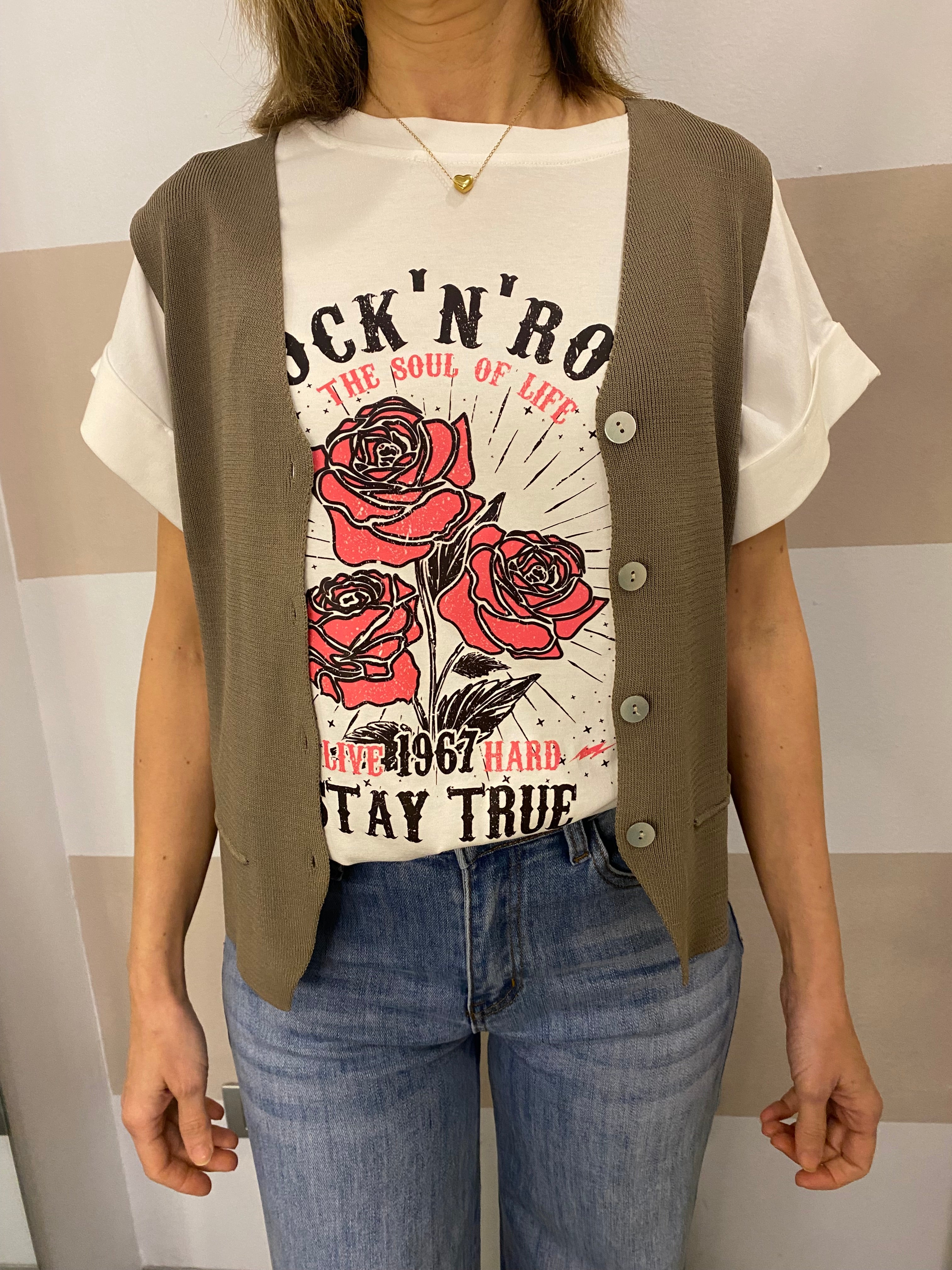 Gilet in maglia a costine Kikisix