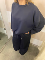 Felpa pari collo oversize