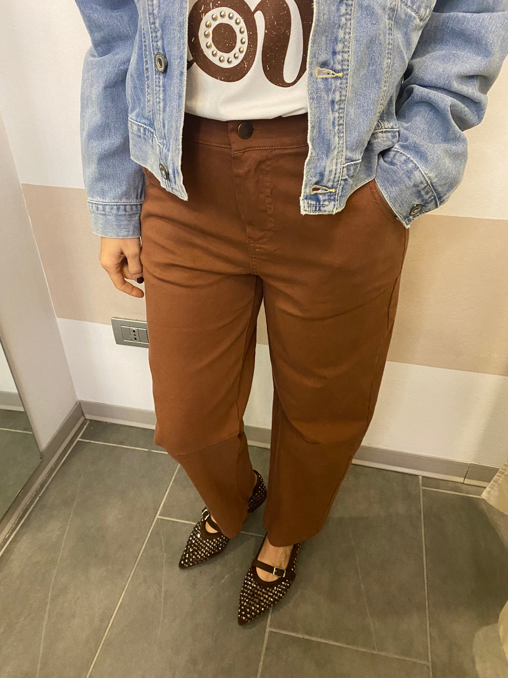 Pantalone barrel in cotone Kontatto