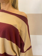 T-shirt scollo a barca a righe Kontatto