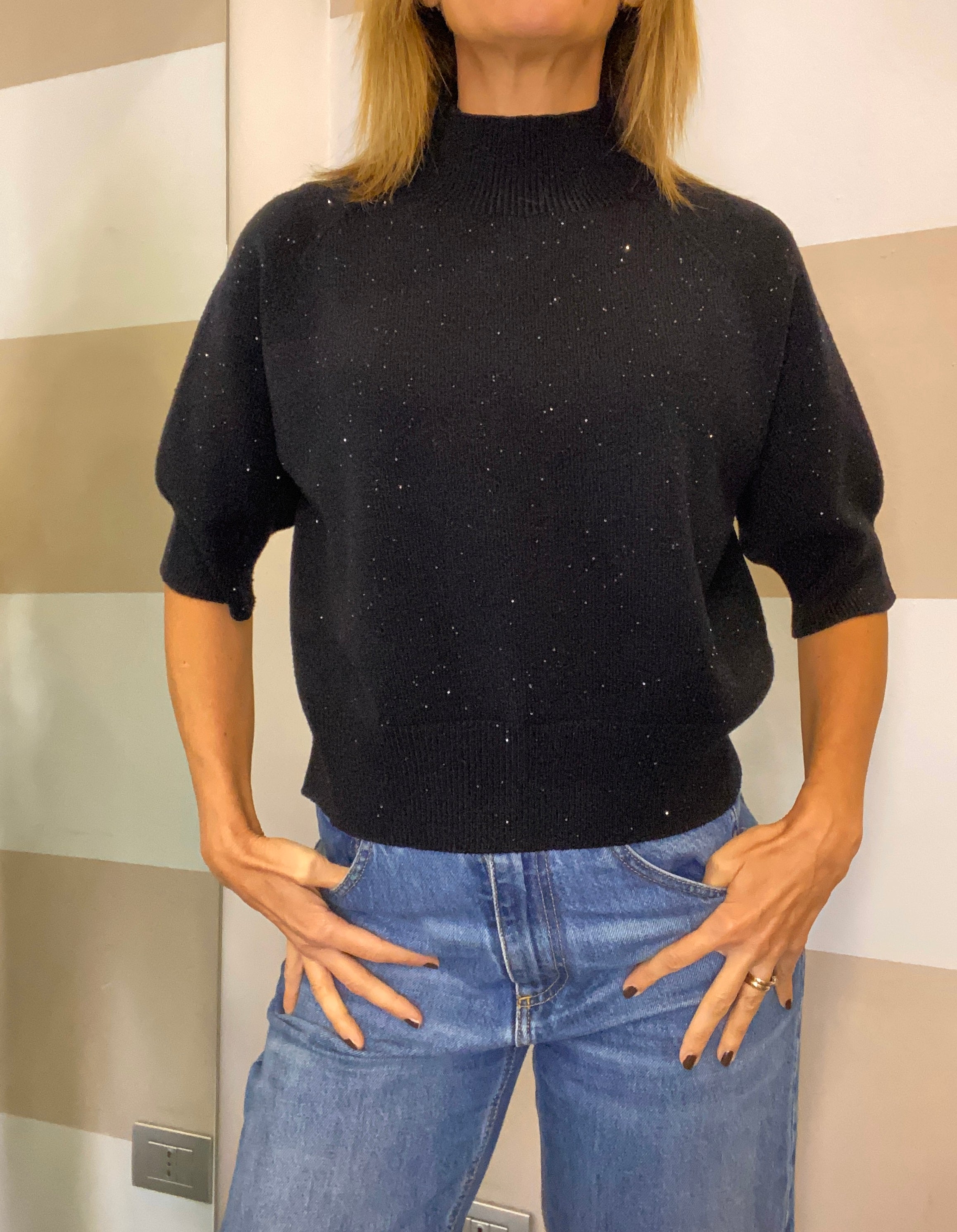 Lupetto Mezza Manica con Strass – Kontatto