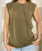 Top smanicato drappeggio lurex Kontatto