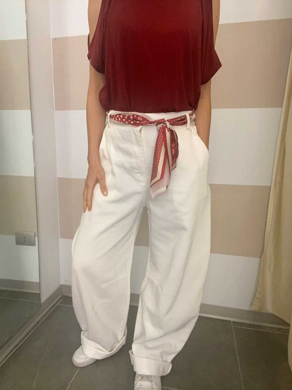 Pantalone barrel foulard Kontatto