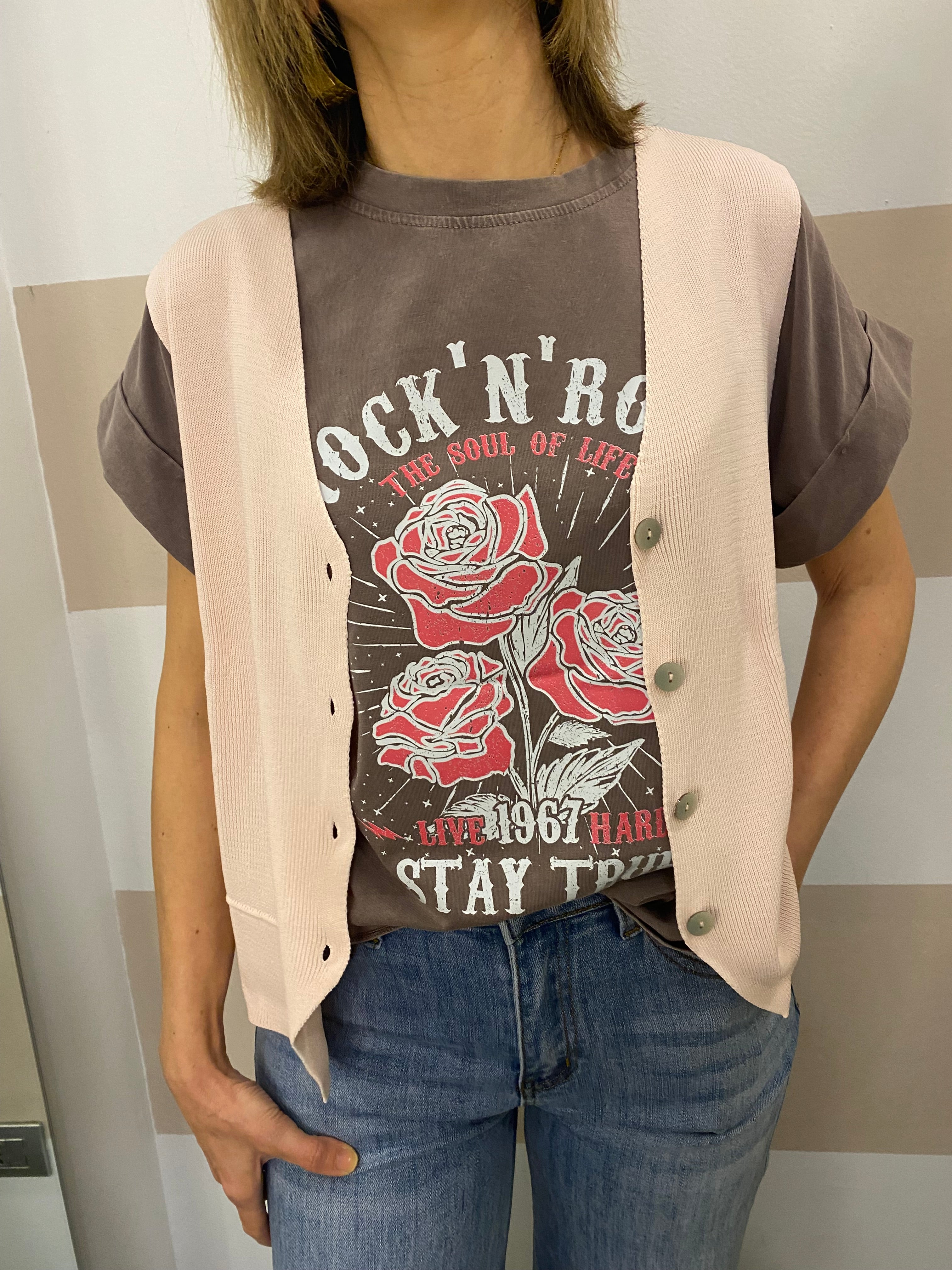 Gilet in maglia a costine Kikisix