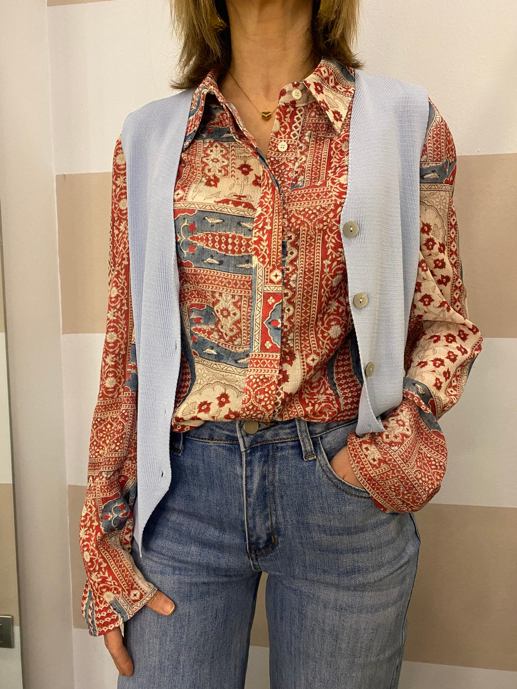 Gilet in maglia a costine Kikisix