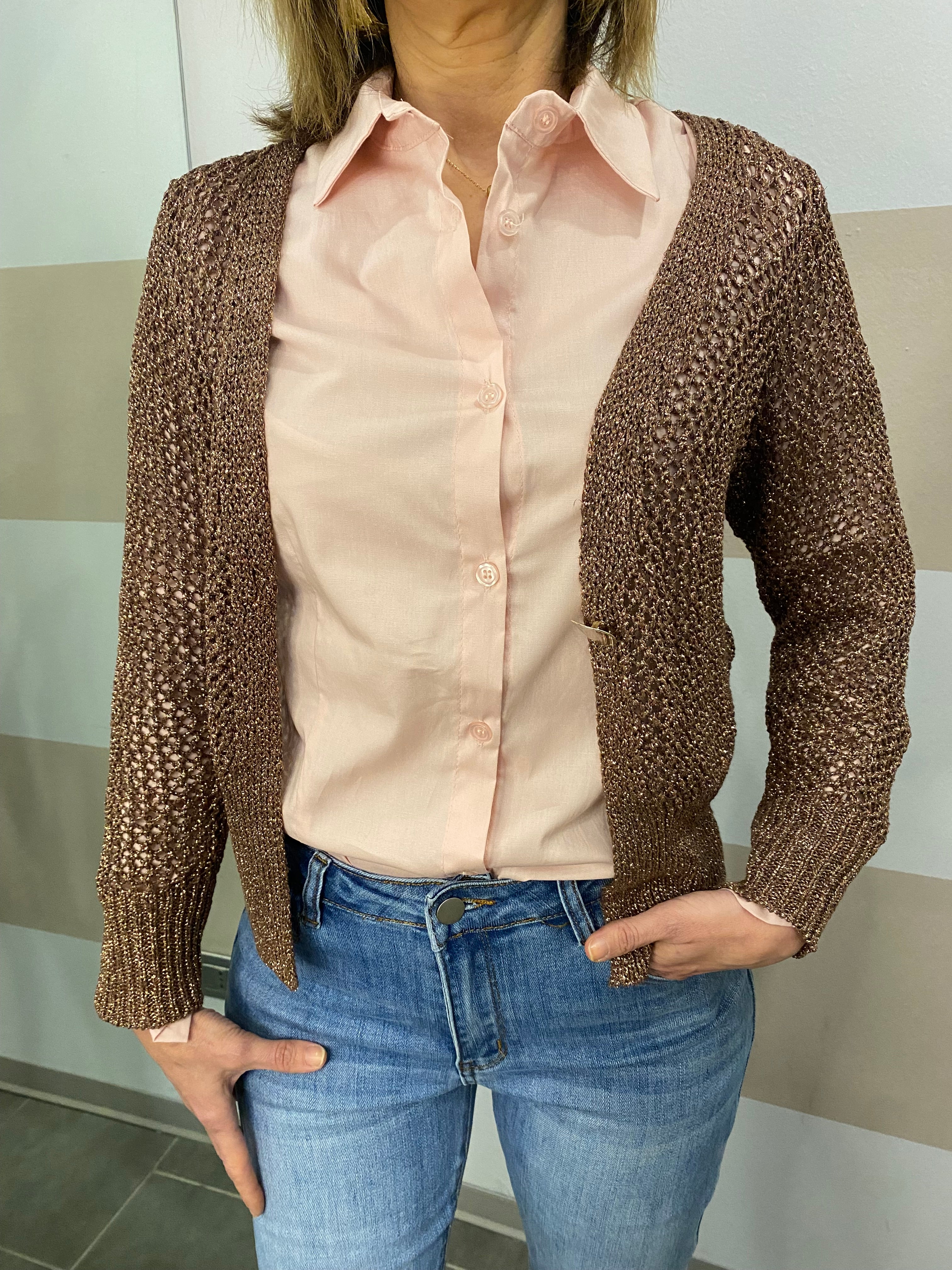 Giacchina in maglia traforata Kontatto