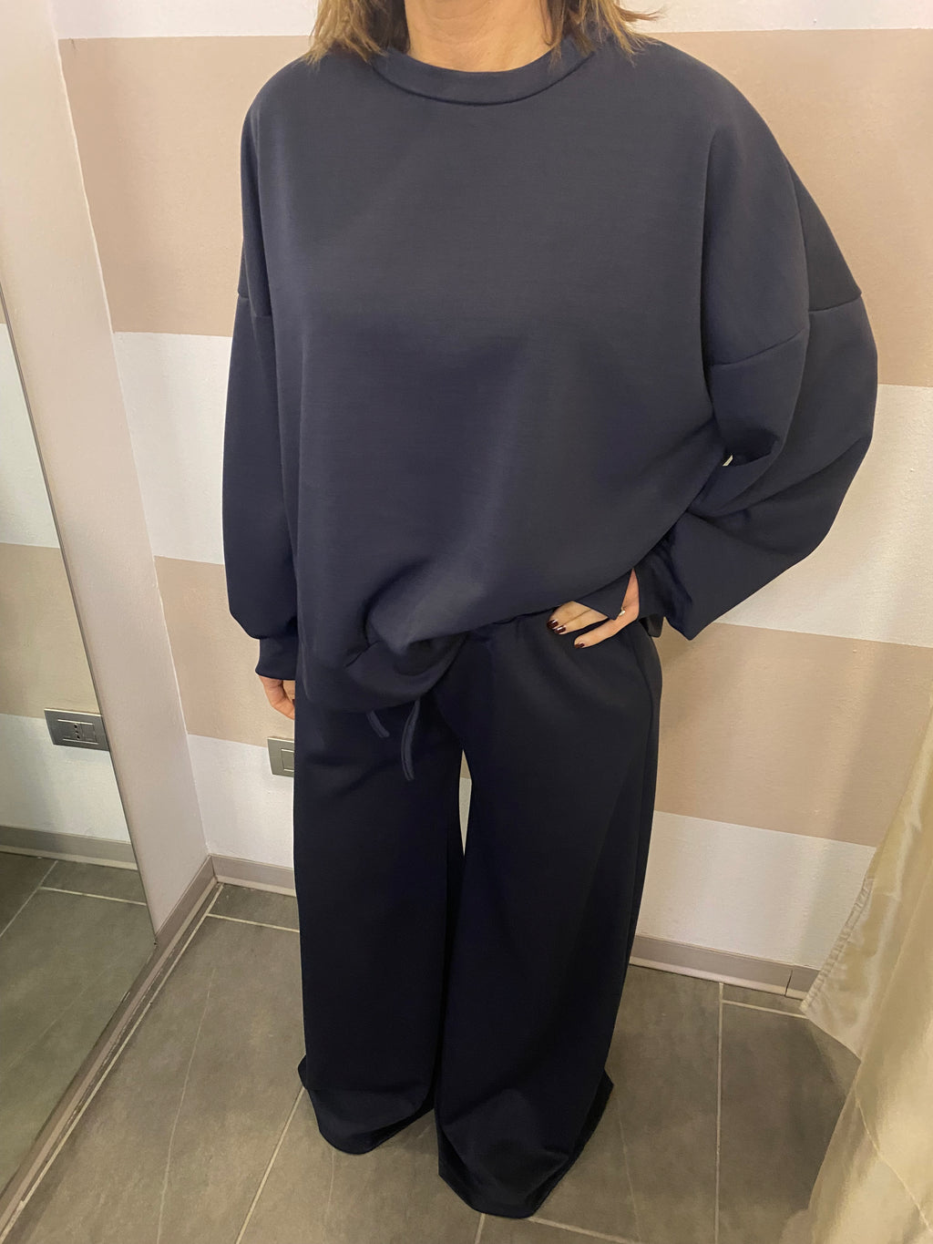 Felpa pari collo oversize