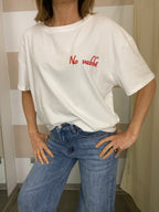 T-shirt con scritta ricamata Youdecide ‘no vabbè ‘