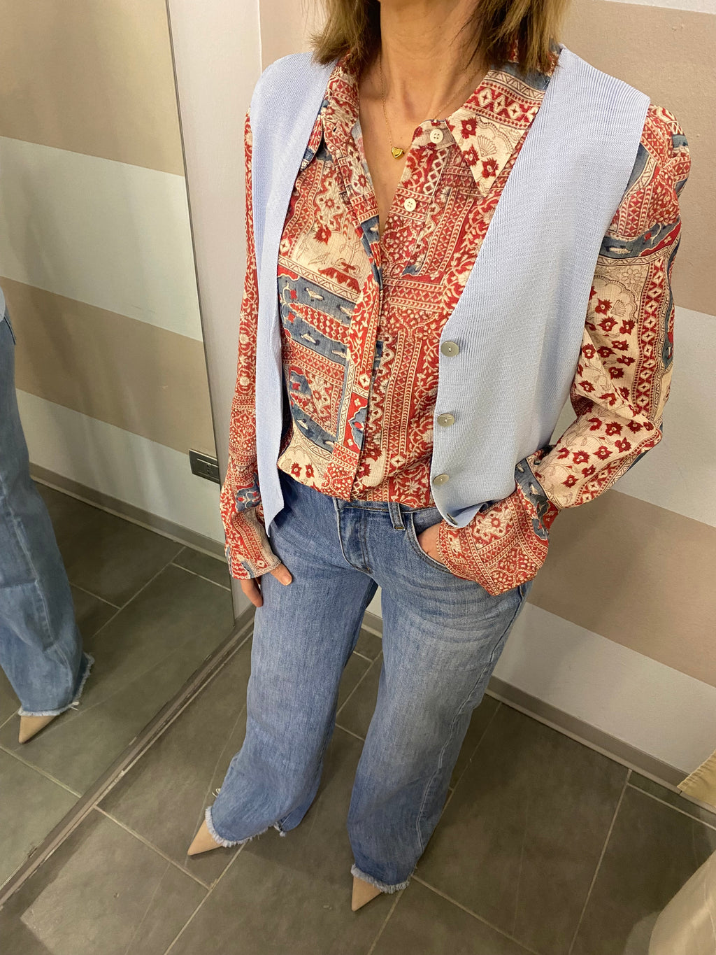 Gilet in maglia a costine Kikisix