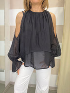 Blusa in mussola cut out Youdecide