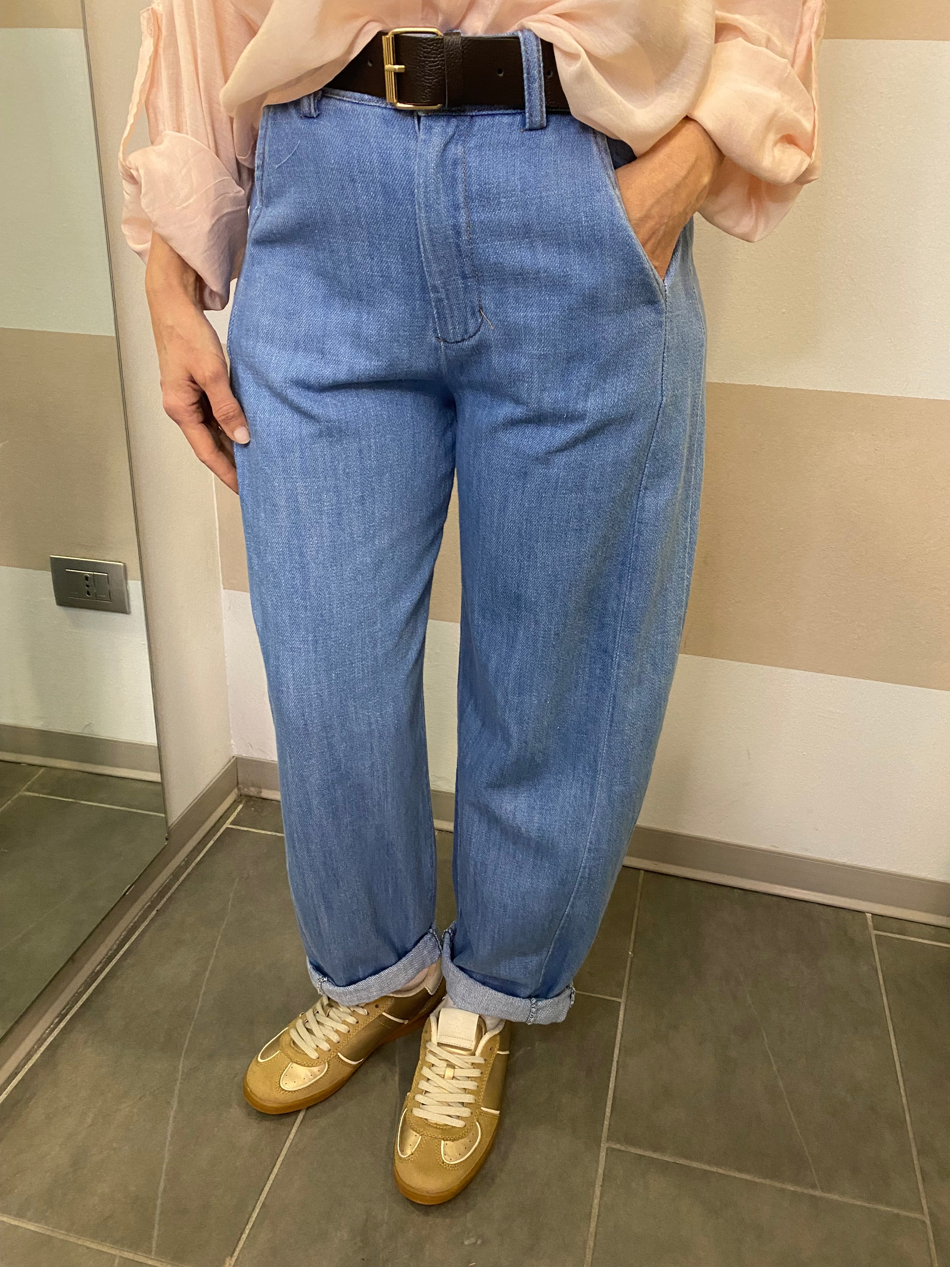 Pantalone denim balloon Kikisix