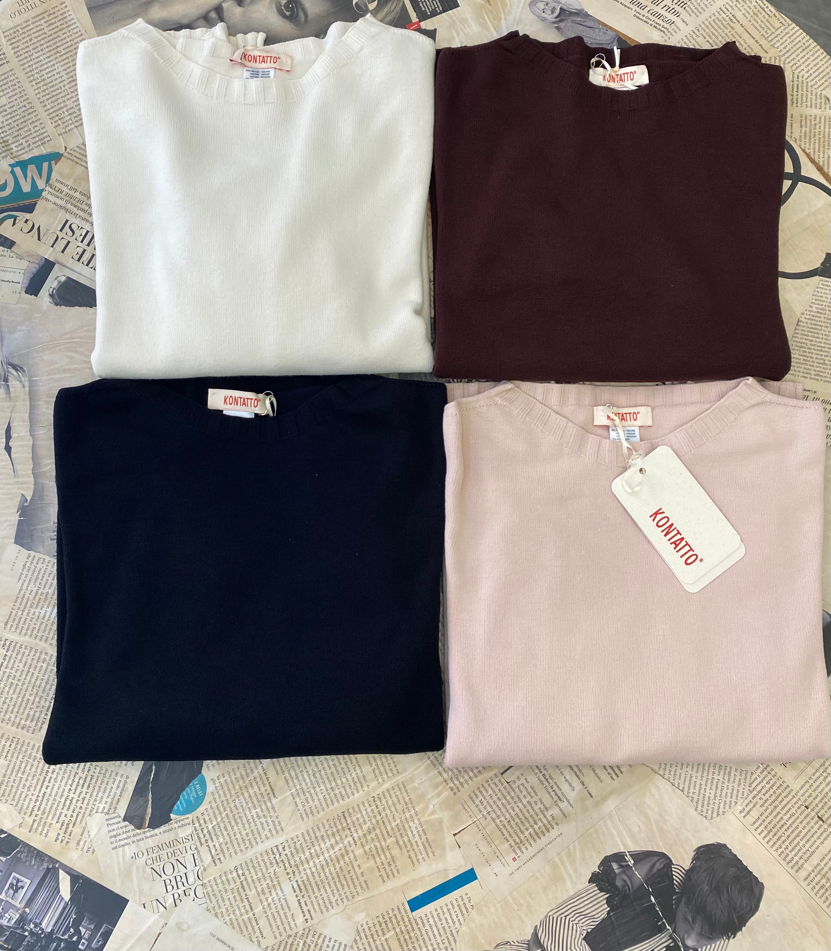 Maglia girocollo con spacco sulla schiena Kontatto