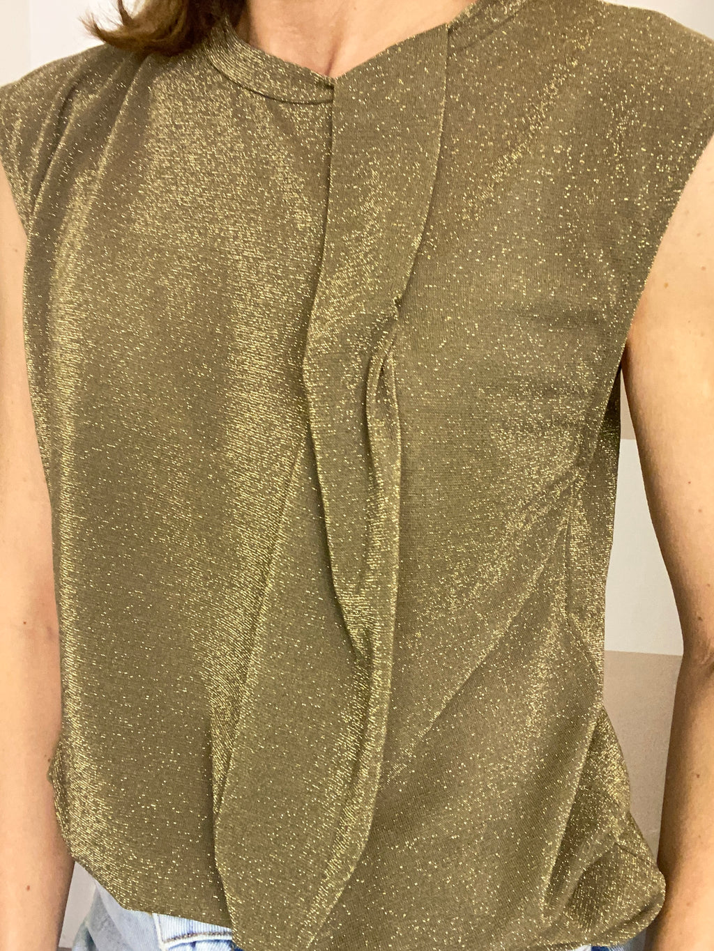 Top smanicato drappeggio lurex Kontatto