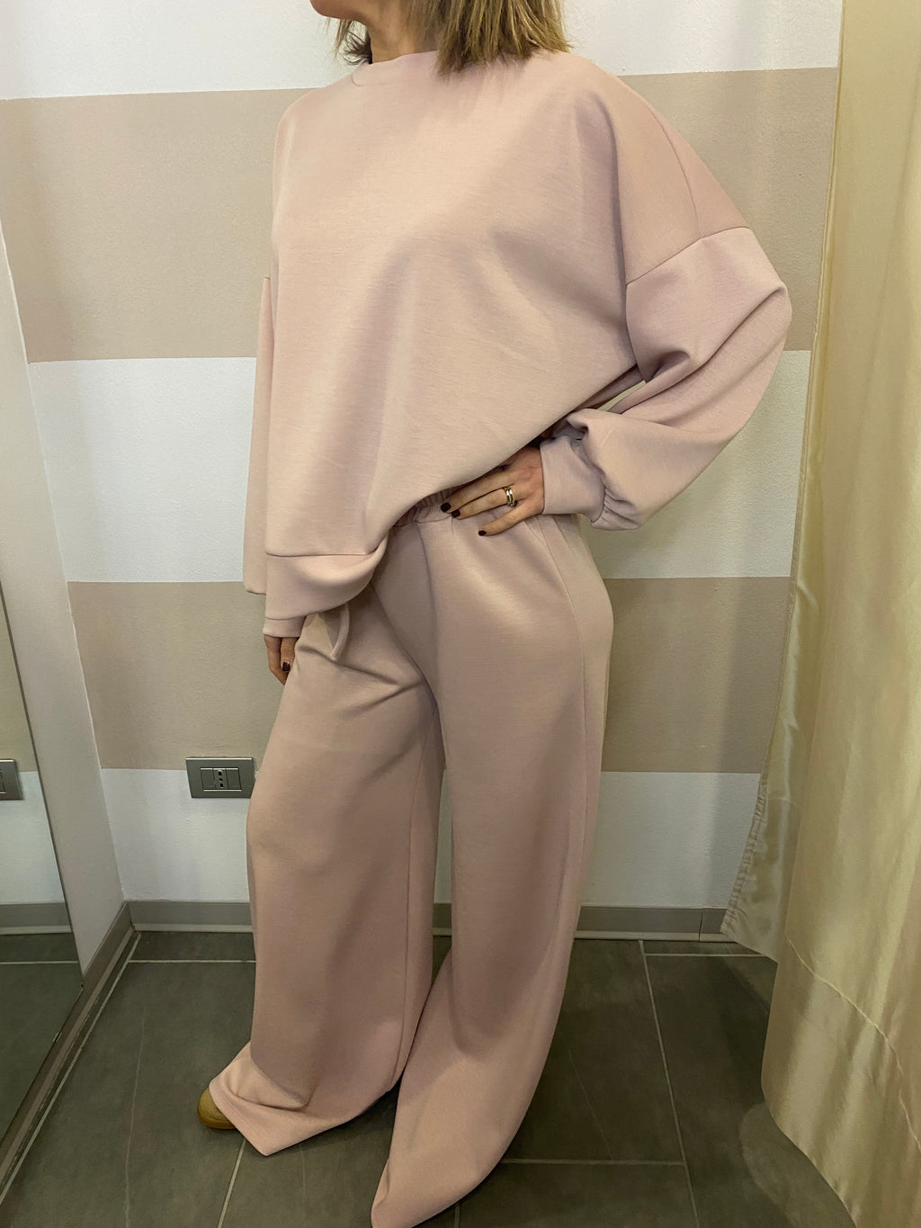 Felpa pari collo oversize
