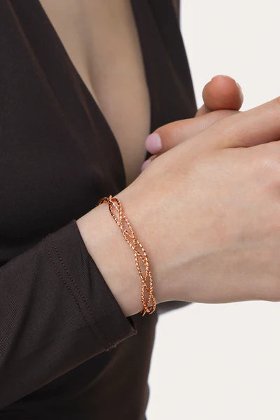 Bracciale treccia rose gold