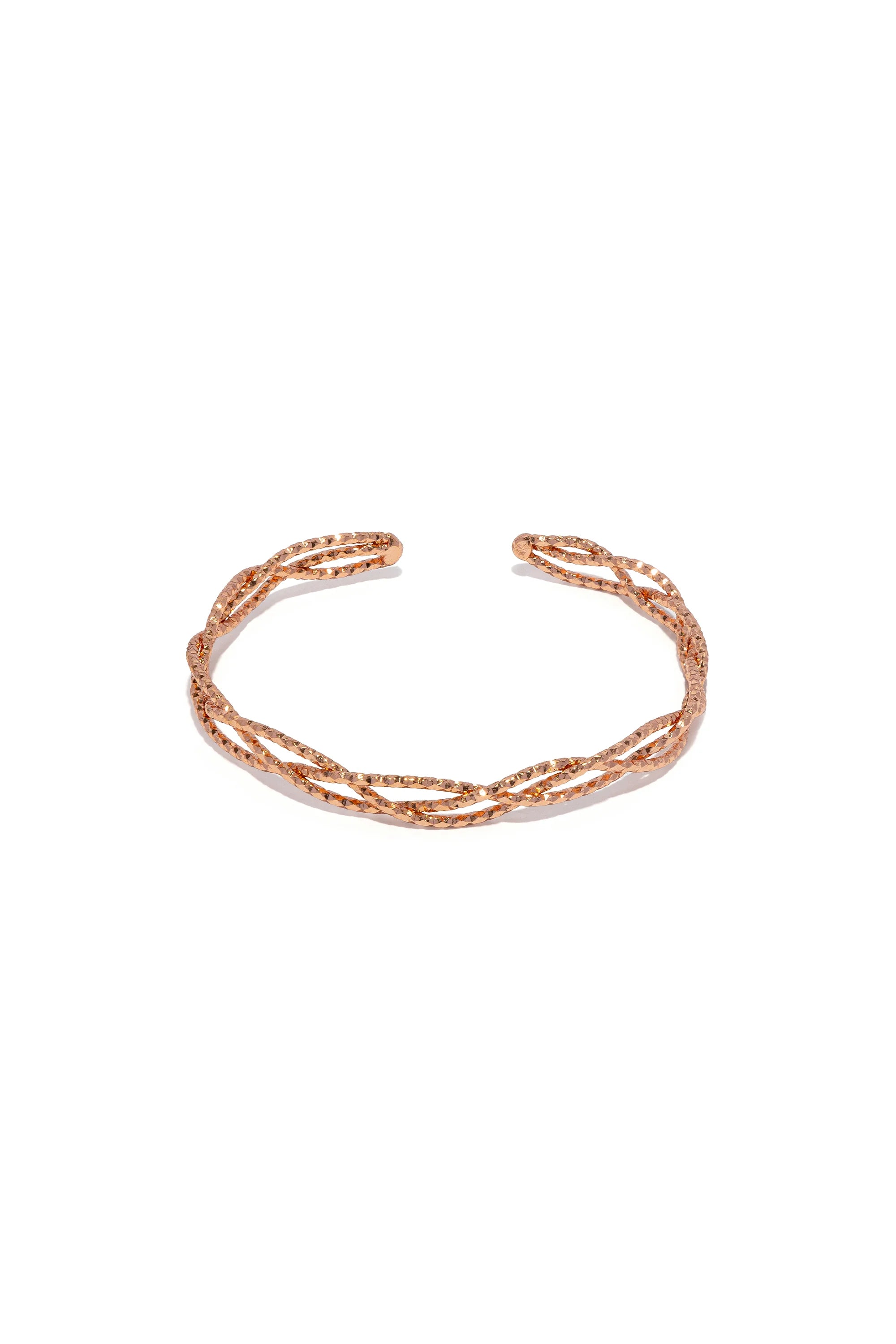 Bracciale treccia rose gold