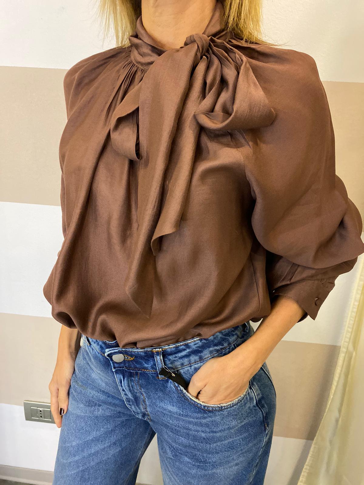Camicia in viscosa con fiocco Youdecide