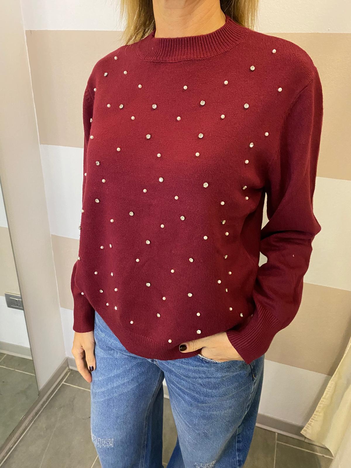 Maglia con strass e perle Youdecide