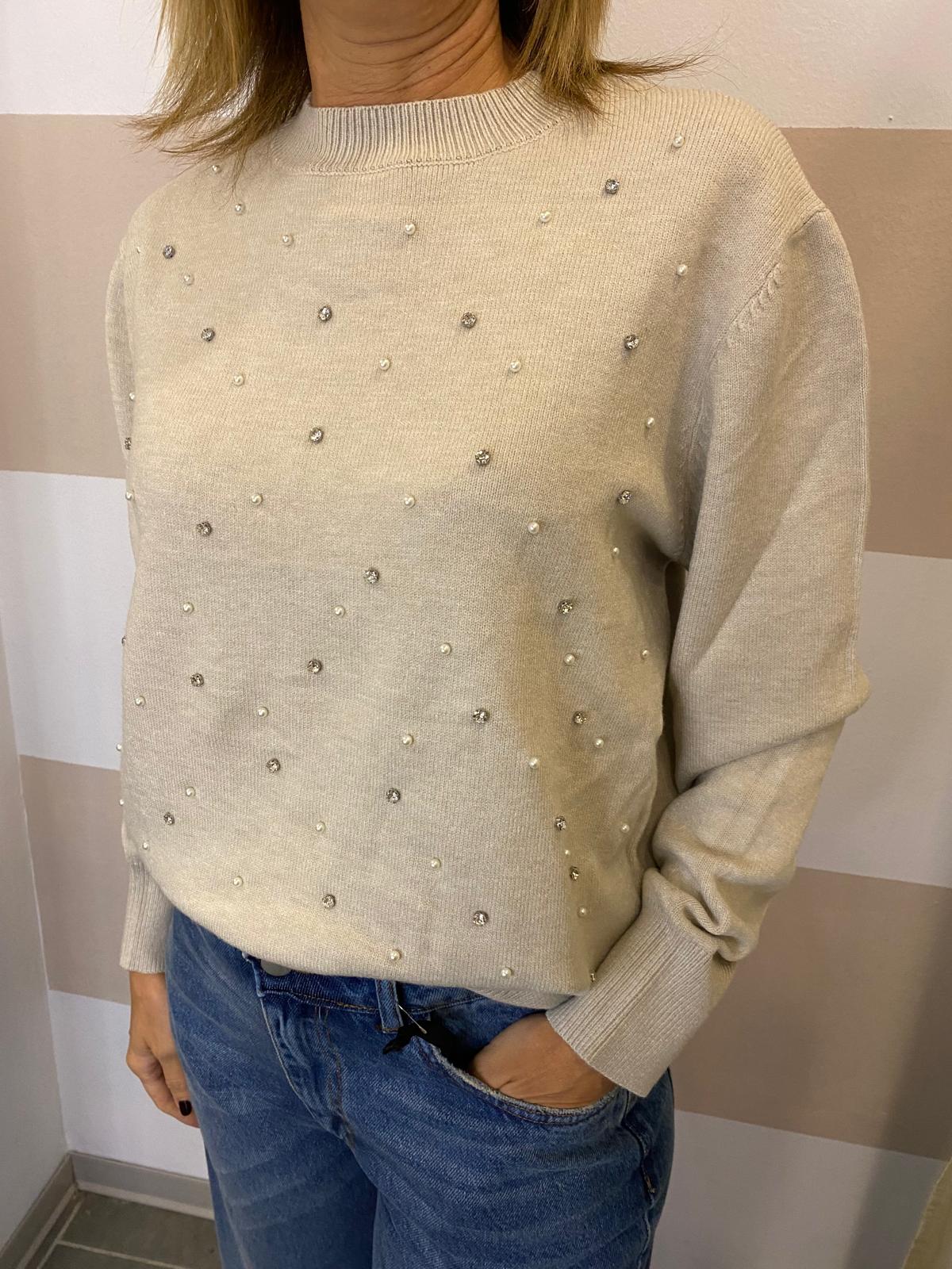 Maglia con strass e perle Youdecide