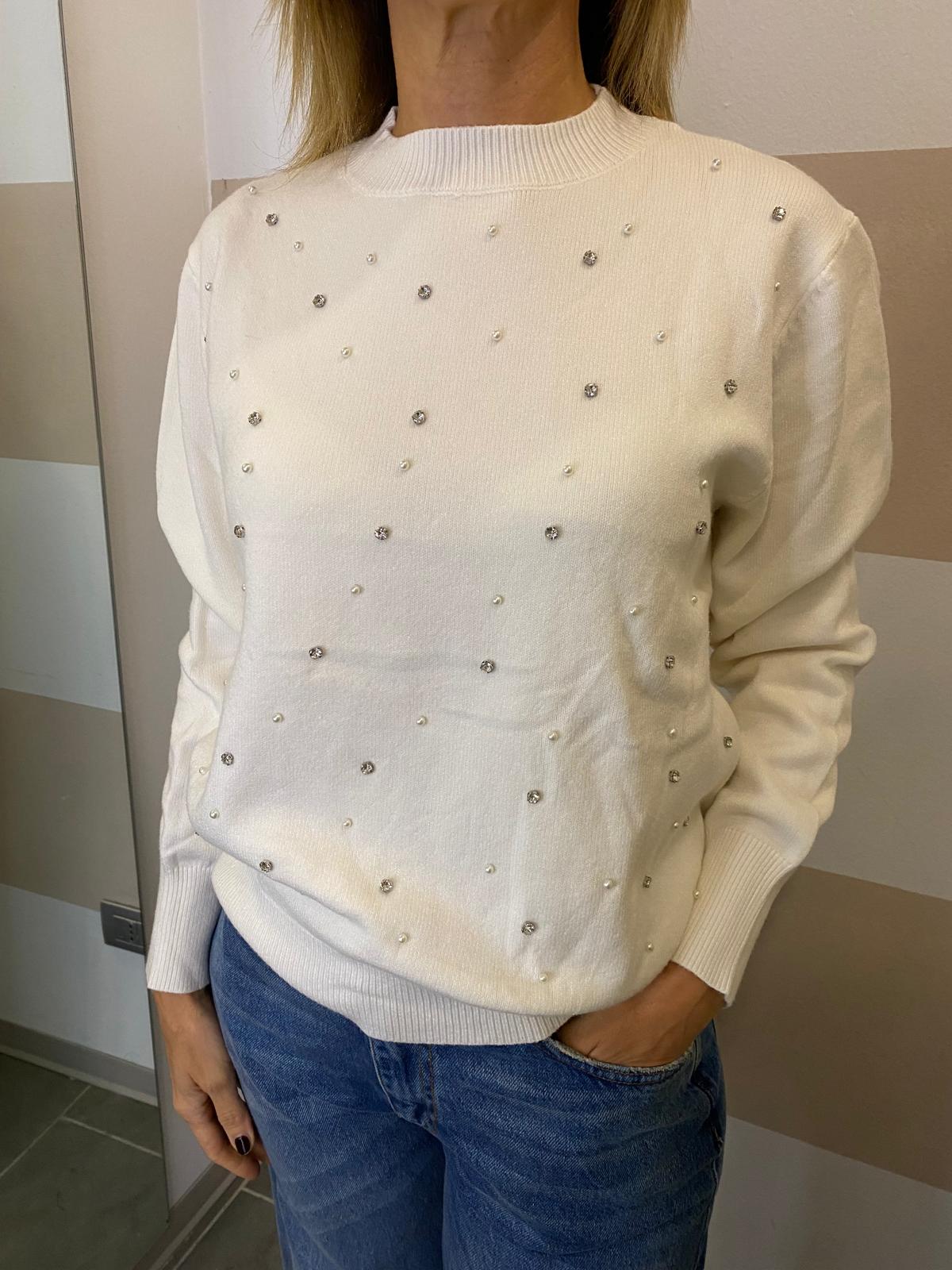 Maglia con strass e perle Youdecide
