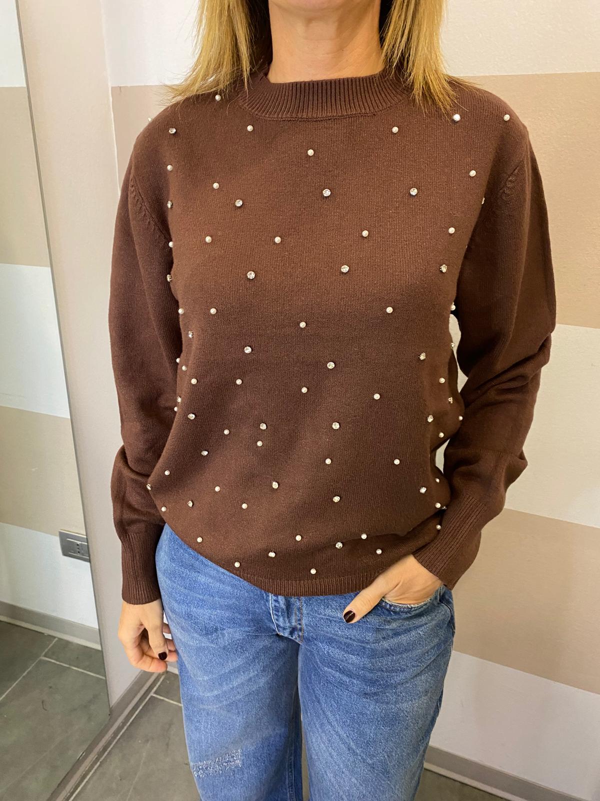 Maglia con strass e perle Youdecide