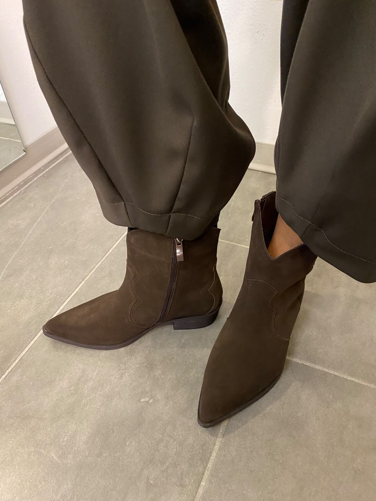 Stivaletto texano in vera pelle
