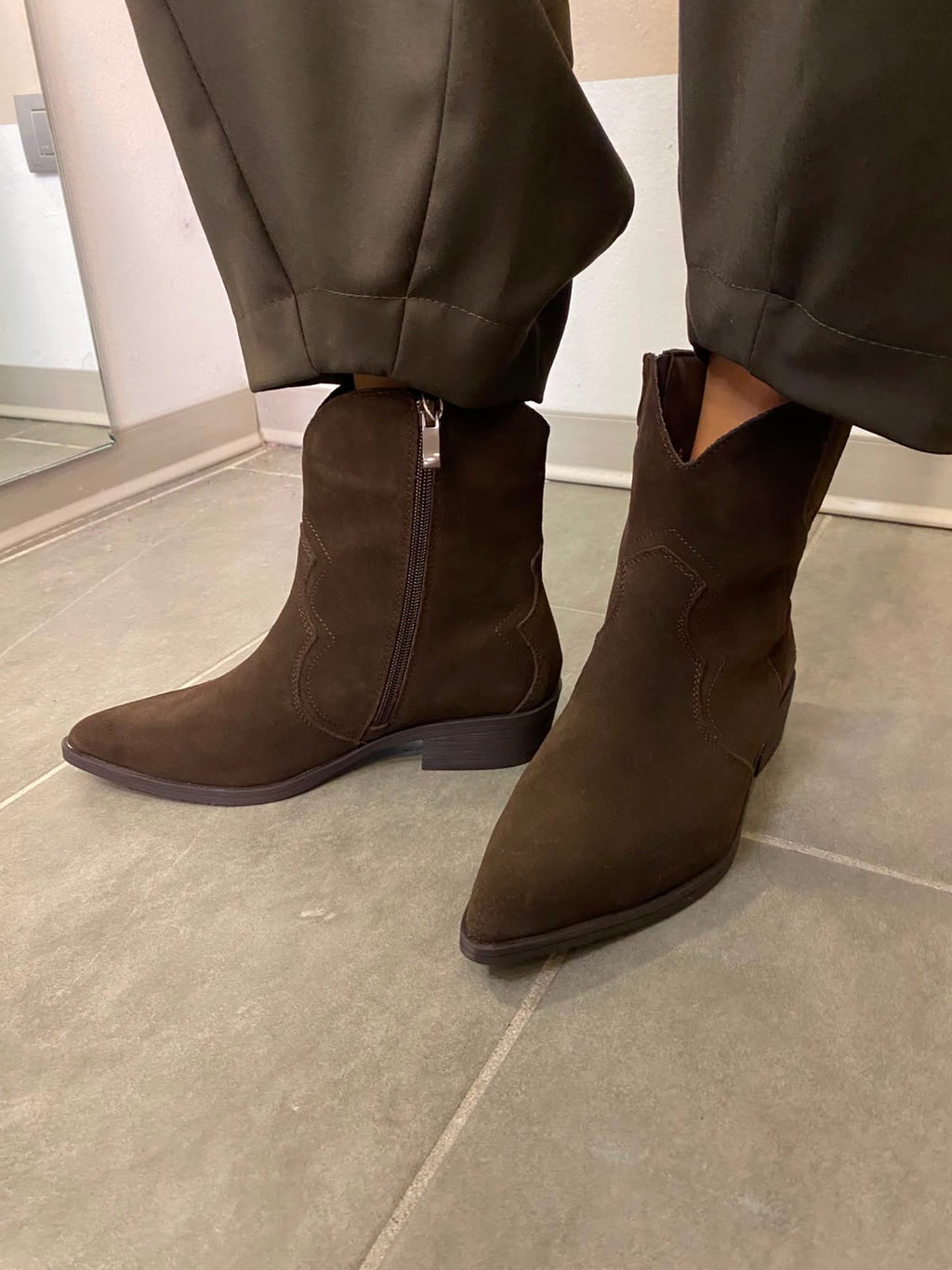 Stivaletto texano in vera pelle