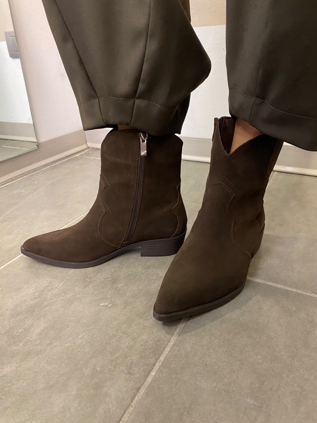 Stivaletto texano in vera pelle